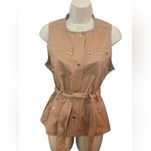 G by Guess Kaylynn Twill Vest Anorak Safari Belted XS NWT
